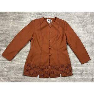 Stella Louise‎ for KB Jacket Womens 12 Brown Beaded Polyester Padded